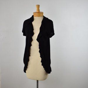 Bellini black ruffle front sweater